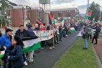 ایرلندی‌ها با پرچم فلسطین از تیم فوتبال رژیم صهیونیستی استقبال کردند