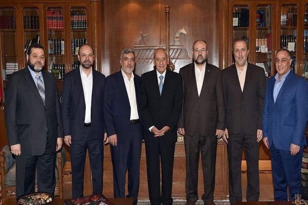 دیدار هیئتی از حماس با رئیس مجلس نمایندگان لبنان