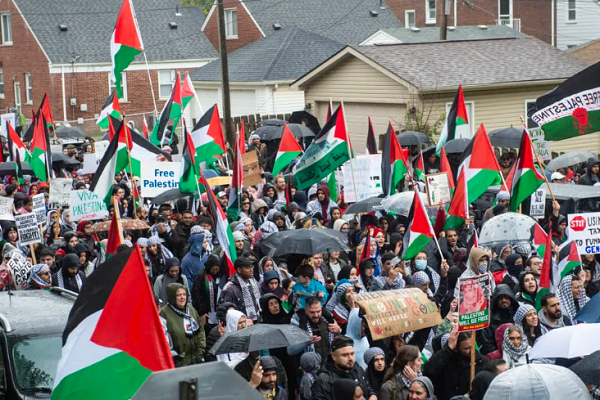 اعتراض مسلمانان میشیگان به حمایت آمریکا از اسرائیل