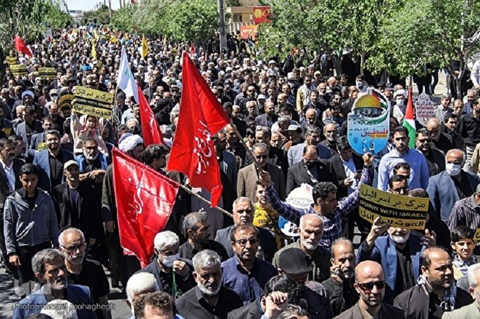 حضور باشکوه سمنانی‌ها در راهپیمایی روز قدس + فیلم