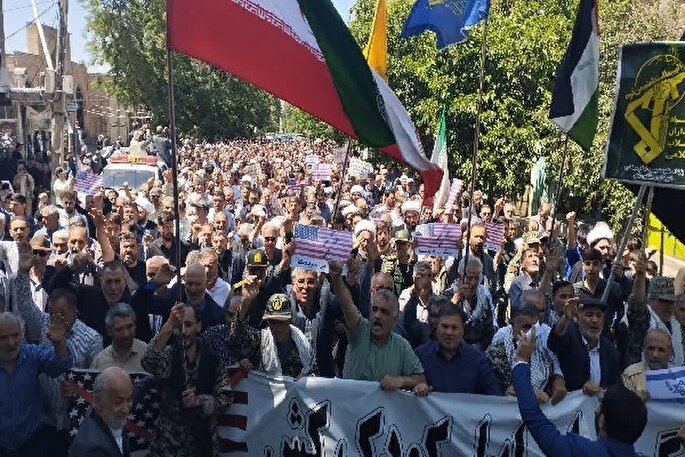 خروش مردم‌ ولایت‌مدار اردبیل در «جمعه خشم و نصر» + عکس