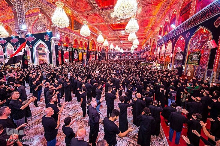 हरमे इमाम हुसैन में 9 मोहर्रम पर हुसैनी शोक संस्कार समारोह